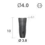 Імплантат фаска = 0.2 мм SuperLine MF (СуперЛайн) № FX4010SW, 1шт діам.= 4.00/3.80 мм; довжина= 10 мм (+гвинт-зуглушка у комплект не входить) (Dentium/Дентіум)