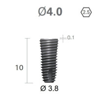 Імплантат фаска = 0.2 мм SuperLine MF (СуперЛайн) № FX4010SW, 1шт діам.= 4.00/3.80 мм; довжина= 10 мм (+гвинт-зуглушка у комплект не входить) (Dentium/Дентіум)