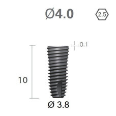 Імплантат фаска = 0.2 мм SuperLine MF (СуперЛайн) № FX4010SW, 1шт діам.= 4.00/3.80 мм; довжина= 10 мм (+гвинт-зуглушка у комплект не входить) (Dentium/Дентіум)