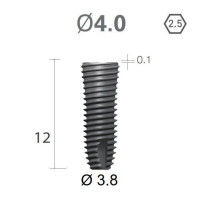 Імплантат фаска = 0.2 мм SuperLine MF (СуперЛайн) № FX4012SW, 1шт діам.= 4.00/3.80 мм; довжина= 12 мм (+гвинт-зуглушка у комплект не входить) (Dentium/Дентіум)