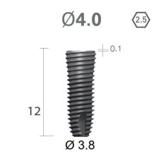 Імплантат фаска = 0.2 мм SuperLine MF (СуперЛайн) № FX4012SW, 1шт діам.= 4.00/3.80 мм; довжина= 12 мм (+гвинт-зуглушка у комплект не входить) (Dentium/Дентіум)