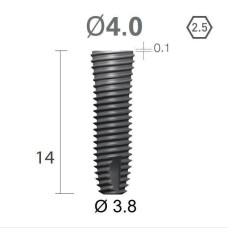 Імплантат фаска = 0.2 мм SuperLine MF (СуперЛайн) № FX4014SW, 1шт діам.= 4.00/3.80 мм; довжина= 14 мм (+гвинт-зуглушка у комплект не входить) (Dentium/Дентіум)