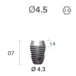 Імплантат фаска = 1.5 мм SuperLine MF (СуперЛайн) № FX4507SW, 1шт діам.= 4.50/4.30 мм; довжина= 7.0 мм (+гвинт-зуглушка у комплект не входить) (Dentium/Дентіум)
