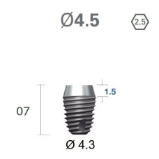 Імплантат фаска = 1.5 мм SuperLine MF (СуперЛайн) № FX4507SW, 1шт діам.= 4.50/4.30 мм; довжина= 7.0 мм (+гвинт-зуглушка у комплект не входить) (Dentium/Дентіум)