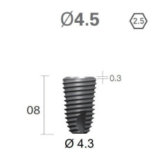 Імплантат фаска = 0.4 мм SuperLine MF (СуперЛайн) № FX4508SW, 1шт діам.= 4.50/4.30 мм; довжина= 8.0 мм (+гвинт-зуглушка у комплект не входить) (Dentium/Дентіум)
