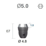 Імплантат фаска = 1.5 мм SuperLine New (NG) (СуперЛайн) № FX5007SW, 1шт діам.= 4.90/5.00 мм; з агресивною різьбою; довжина= 7.0 мм (+гвинт-зуглушка у комплект не входить) (Dentium/Дентіум)
