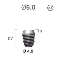 Імплантат фаска = 1.5 мм SuperLine MF (СуперЛайн) № FX5007SW, 1шт діам.= 5.00/4.80 мм; довжина= 7.0 мм (+гвинт-зуглушка у комплект не входить) (Dentium/Дентіум)