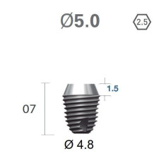 Імплантат фаска = 1.5 мм SuperLine New (NG) (СуперЛайн) № FX5007SW, 1шт діам.= 4.90/5.00 мм; з агресивною різьбою; довжина= 7.0 мм (+гвинт-зуглушка у комплект не входить) (Dentium/Дентіум)