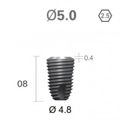 Імплантат фаска = 0.6 мм SuperLine MF (СуперЛайн) № FX5008SW, 1шт діам.= 5.00/4.80 мм; довжина= 8.0 мм (+гвинт-зуглушка у комплект не входить) (Dentium/Дентіум) Імплантат фаска = 0.6 мм SuperLine MF (СуперЛайн) № FX5008SW, 1шт діам.= 5.00/4.80 мм; довжина= 8.0 мм (+гвинт-зуглушка у комплект не входить) (Dentium/Дентіум)