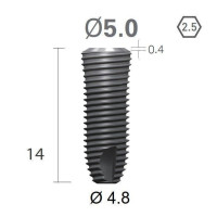 Імплантат фаска = 0.6 мм SuperLine MF (СуперЛайн) № FX5014SW, 1шт діам.= 5.00/4.80 мм; довжина= 14 мм (+гвинт-зуглушка у комплект не входить) (Dentium/Дентіум)