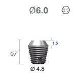 Імплантат фаска = 1.5 мм SuperLine MF (СуперЛайн) № FX6007SW, 1шт діам.= 6.00/4.80 мм; довжина= 7.0 мм (+гвинт-зуглушка у комплект не входить) (Dentium/Дентіум)