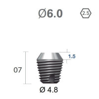 Імплантат фаска = 1.5 мм SuperLine MF (СуперЛайн) № FX6007SW, 1шт діам.= 6.00/4.80 мм; довжина= 7.0 мм (+гвинт-зуглушка у комплект не входить) (Dentium/Дентіум)