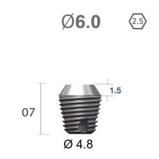 Імплантат фаска = 1.5 мм SuperLine MF (СуперЛайн) № FX6007SW, 1шт діам.= 6.00/4.80 мм; довжина= 7.0 мм (+гвинт-зуглушка у комплект не входить) (Dentium/Дентіум)