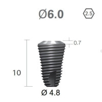 Імплантат фаска = 0.7 мм SuperLine MF (СуперЛайн) № FX6008SW, 1шт діам.= 6.00/4.80 мм; довжина= 8.0 мм (+гвинт-зуглушка у комплект не входить) (Dentium/Дентіум)