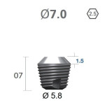 Імплантат фаска = 1.5 мм SuperLine MF (СуперЛайн) № FX7007SW, 1шт діам.= 7.00/5.80 мм; довжина= 7.0 мм (+гвинт-зуглушка у комплект не входить) (Dentium/Дентіум)