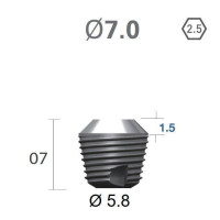 Імплантат фаска = 1.5 мм SuperLine MF (СуперЛайн) № FX7007SW, 1шт діам.= 7.00/5.80 мм; довжина= 7.0 мм (+гвинт-зуглушка у комплект не входить) (Dentium/Дентіум)