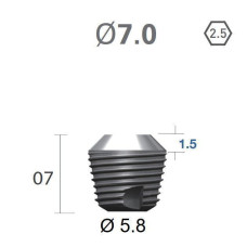 Імплантат фаска = 1.5 мм SuperLine MF (СуперЛайн) № FX7007SW, 1шт діам.= 7.00/5.80 мм; довжина= 7.0 мм (+гвинт-зуглушка у комплект не входить) (Dentium/Дентіум)
