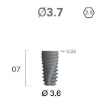 Імплантат фаска = 1.5 мм SuperLine New (NG) (СуперЛайн) № FX3607SW, 1шт діам.= 3.60/3.60 мм; з агресивною різьбою; довжина= 7.0 мм (+гвинт-зуглушка у комплект не входить) (Dentium/Дентіум)