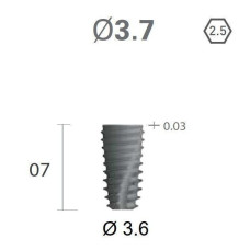Імплантат фаска = 1.5 мм SuperLine New (NG) (СуперЛайн) № FX3607SW, 1шт діам.= 3.60/3.60 мм; з агресивною різьбою; довжина= 7.0 мм (+гвинт-зуглушка у комплект не входить) (Dentium/Дентіум)