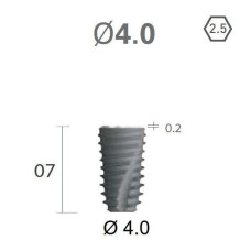 Імплантат фаска = 1.5 мм SuperLine New (NG) (СуперЛайн) № FX4007SW, 1шт діам.= 4.00/4.00 мм; з агресивною різьбою; довжина= 7.0 мм (+гвинт-зуглушка у комплект не входить) (Dentium/Дентіум)