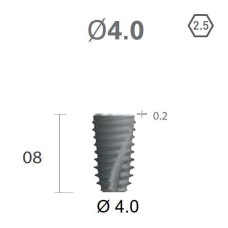 Імплантат фаска = 0.1 мм SuperLine New (NG) (СуперЛайн) № FX4008SW, 1шт діам.= 4.00/4.00 мм; з агресивною різьбою; довжина= 8.0 мм (+гвинт-зуглушка у комплект не входить) (Dentium/Дентіум)