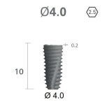 Імплантат фаска = 0.1 мм SuperLine New (NG) (СуперЛайн) № FX4010SW, 1шт діам.= 4.00/4.00 мм; з агресивною різьбою; довжина= 10 мм (+гвинт-зуглушка у комплект не входить) (Dentium/Дентіум)