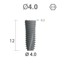 Імплантат фаска = 0.1 мм SuperLine New (NG) (СуперЛайн) № FX4012SW, 1шт діам.= 4.00/4.00 мм; з агресивною різьбою; довжина= 12 мм (+гвинт-зуглушка у комплект не входить) (Dentium/Дентіум)