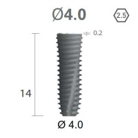 Імплантат фаска = 0.1 мм SuperLine New (NG) (СуперЛайн) № FX4014SW, 1шт діам.= 4.00/4.00 мм; з агресивною різьбою; довжина= 14 мм (+гвинт-зуглушка у комплект не входить) (Dentium/Дентіум)