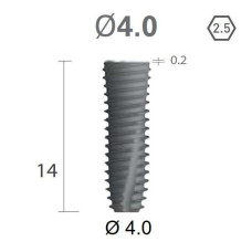 Імплантат фаска = 0.1 мм SuperLine New (NG) (СуперЛайн) № FX4014SW, 1шт діам.= 4.00/4.00 мм; з агресивною різьбою; довжина= 14 мм (+гвинт-зуглушка у комплект не входить) (Dentium/Дентіум)