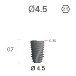 Імплантат фаска = 1.5 мм SuperLine New (NG) (СуперЛайн) № FX4507SW, 1шт діам.= 4.40/4.50 мм; з агресивною різьбою; довжина= 7.0 мм (+гвинт-зуглушка у комплект не входить) (Dentium/Дентіум)
