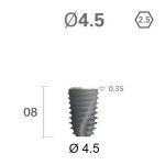 Імплантат фаска = 0.3 мм SuperLine New (NG) (СуперЛайн) № FX4508SW, 1шт діам.= 4.40/4.50 мм; з агресивною різьбою; довжина= 8.0 мм (+гвинт-зуглушка у комплект не входить) (Dentium/Дентіум)