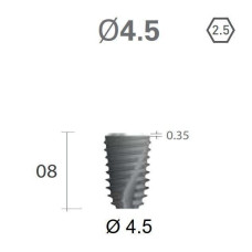 Імплантат фаска = 0.3 мм SuperLine New (NG) (СуперЛайн) № FX4508SW, 1шт діам.= 4.40/4.50 мм; з агресивною різьбою; довжина= 8.0 мм (+гвинт-зуглушка у комплект не входить) (Dentium/Дентіум)