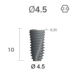 Імплантат фаска = 0.3 мм SuperLine New (NG) (СуперЛайн) № FX4510SW, 1шт діам.= 4.40/4.50 мм; з агресивною різьбою; довжина= 10 мм (+гвинт-зуглушка у комплект не входить) (Dentium/Дентіум)