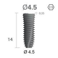 Імплантат фаска = 0.3 мм SuperLine New (NG) (СуперЛайн) № FX4514SW, 1шт діам.= 4.40/4.50 мм; з агресивною різьбою; довжина= 14 мм (+гвинт-зуглушка у комплект не входить) (Dentium/Дентіум)