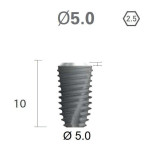 Імплантат фаска = 0.4 мм SuperLine New (NG) (СуперЛайн) № FX5010SW, 1шт діам.= 4.90/5.00 мм; з агресивною різьбою; довжина= 10 мм (+гвинт-зуглушка у комплект не входить) (Dentium/Дентіум)