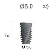Імплантат фаска = 0.4 мм SuperLine New (NG) (СуперЛайн) № FX5010SW, 1шт діам.= 4.90/5.00 мм; з агресивною різьбою; довжина= 10 мм (+гвинт-зуглушка у комплект не входить) (Dentium/Дентіум)
