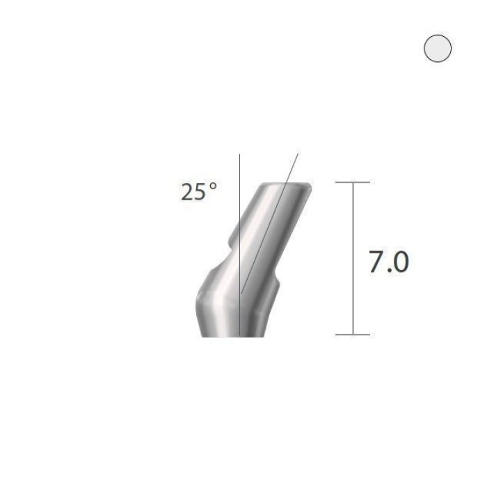 Кутовий кульковий абатмент кулькова опора 25 град. SlimLine (SlimOneBody) (СлімЛайн (СлімВанБоді)) № IBA253420, 1шт вис.= 7.0 мм; вис.ясен.= 2.0 мм (Dentium/Дентіум)