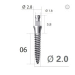 Імплантат кулькова опора SlimLine (SlimOneBody) (СлімЛайн (СлімВанБоді)) № IBS202006, 1шт діам.= 2.00 мм; довжина= 6.0 мм; вис.ясен.= 2.0 мм (Dentium/Дентіум)