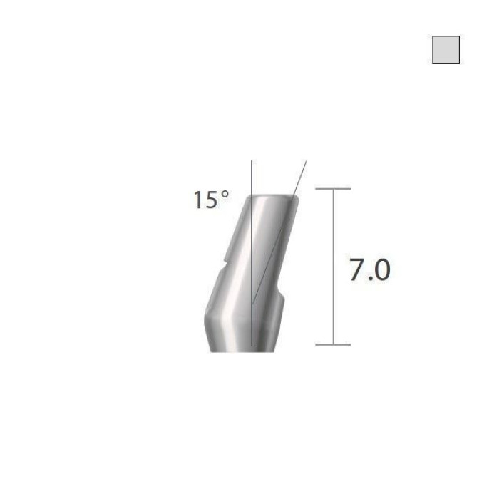 Кутовий абатмент 4-х гранна опора 15 град. SlimLine (SlimOneBody) (СлімЛайн (СлімВанБоді)) № IUA153720, 1шт вис.= 7.0 мм; вис.ясен.= 2.0 мм (Dentium/Дентіум)