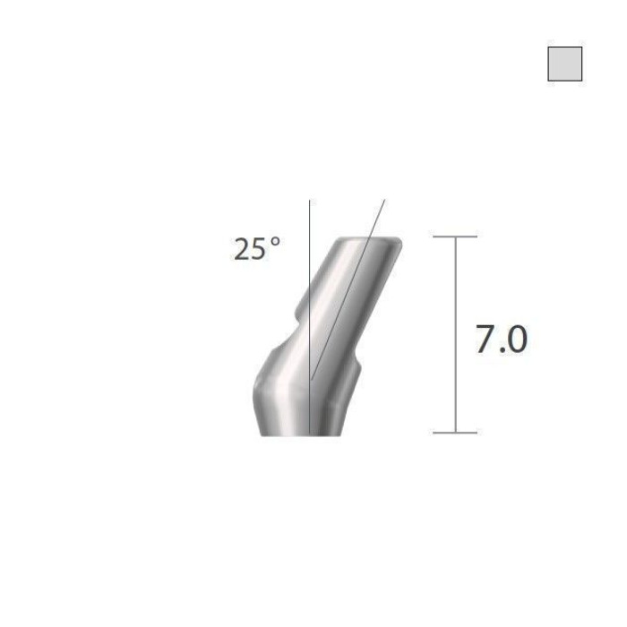 Кутовий абатмент 4-х гранна опора 25 град. SlimLine (SlimOneBody) (СлімЛайн (СлімВанБоді)) № IUA253720, 1шт вис.= 7.0 мм; вис.ясен.= 2.0 мм (Dentium/Дентіум)