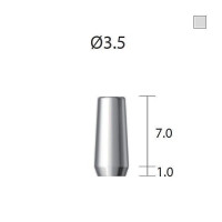 Абатмент прямий 4-х гранна опора SlimLine (SlimOneBody) (СлімЛайн (СлімВанБоді)) № IUDA3510L, 1шт вис.= 7.0 мм; діам.= 3.50 мм; вис.ясен.= 1.0 мм (Dentium/Дентіум)