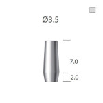 Абатмент прямий 4-х гранна опора SlimLine (SlimOneBody) (СлімЛайн (СлімВанБоді)) № IUDA3520, 1шт вис.= 7.0 мм; діам.= 3.50 мм; вис.ясен.= 2.0 мм (Dentium/Дентіум)