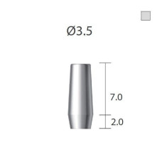 Абатмент прямий 4-х гранна опора SlimLine (SlimOneBody) (СлімЛайн (СлімВанБоді)) № IUDA3520, 1шт вис.= 7.0 мм; діам.= 3.50 мм; вис.ясен.= 2.0 мм (Dentium/Дентіум)