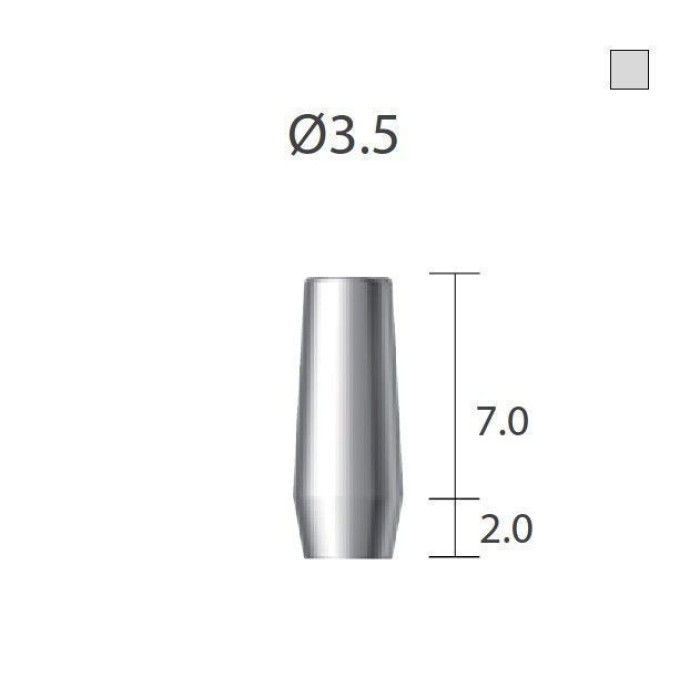 Абатмент прямий 4-х гранна опора SlimLine (SlimOneBody) (СлімЛайн (СлімВанБоді)) № IUDA3520, 1шт вис.= 7.0 мм; діам.= 3.50 мм; вис.ясен.= 2.0 мм (Dentium/Дентіум)