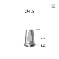 Абатмент прямий 4-х гранна опора SlimLine (SlimOneBody) (СлімЛайн (СлімВанБоді)) № IUDA4510, 1шт вис.= 7.0 мм; діам.= 4.50 мм; вис.ясен.= 1.0 мм (Dentium/Дентіум)