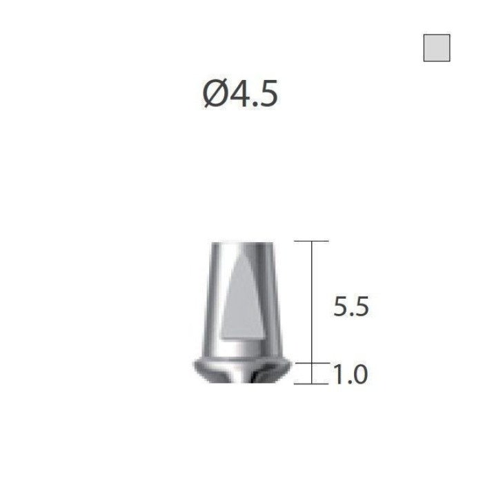 Абатмент прямий 4-х гранна опора SlimLine (SlimOneBody) (СлімЛайн (СлімВанБоді)) № IUDA4510, 1шт вис.= 7.0 мм; діам.= 4.50 мм; вис.ясен.= 1.0 мм (Dentium/Дентіум)