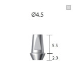 Абатмент прямий 4-х гранна опора SlimLine (SlimOneBody) (СлімЛайн (СлімВанБоді)) № IUDA4520L, 1шт вис.= 7.0 мм; діам.= 4.50 мм; вис.ясен.= 2.0 мм (Dentium/Дентіум)