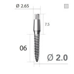 Імплантат 4-х гранна опора SlimLine (SlimOneBody) (СлімЛайн (СлімВанБоді)) № IUS201506, 1шт діам.= 2.00 мм; довжина= 6.0 мм; вис.ясен.= 1.5 мм (Dentium/Дентіум)