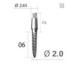 Імплантат 4-х гранна опора SlimLine (SlimOneBody) (СлімЛайн (СлімВанБоді)) № IUS201506, 1шт діам.= 2.00 мм; довжина= 6.0 мм; вис.ясен.= 1.5 мм (Dentium/Дентіум)