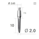 Імплантат 4-х гранна опора SlimLine (SlimOneBody) (СлімЛайн (СлімВанБоді)) № IUS201510, 1шт діам.= 2.00 мм; довжина= 10 мм; вис.ясен.= 1.5 мм (Dentium/Дентіум)